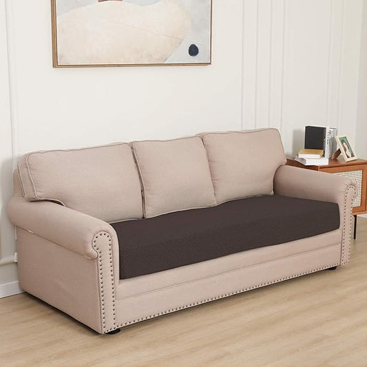 Easy-Going Stretch Cushion CoverSofa Cushion Furniture Protector Sofa Seat Sofa slipcover Sofa Cover Soft Flexibility with Elastic Bottom(X Large,Chocolate)