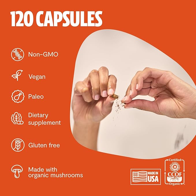 FreshCap 5-in-1 Energy Supplements, Energy Supplements for Women and Men, Energy Boosters for Fatigue, Energy Support, Cordyceps Extract, Ayurveda Cordyceps Mushroom Blend Capsules (120 Capsules)