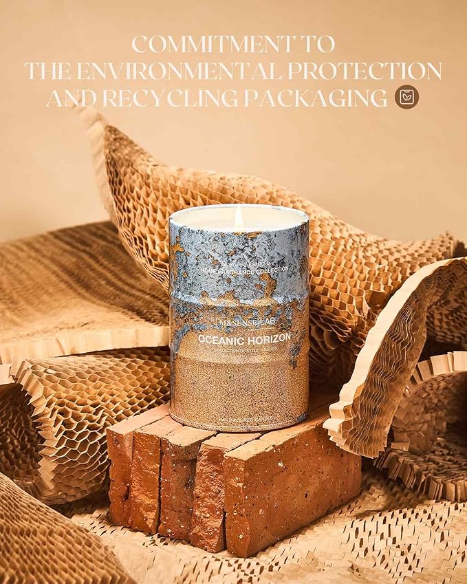 M&SENSE Oceanic Horizon Scented Candles Natural Non Toxic, Aromatherapy Candle for Stress Relief Meditation Relaxing, Housewarming Gifts for Women Men, 11.3oz 70 Hour Long Burning