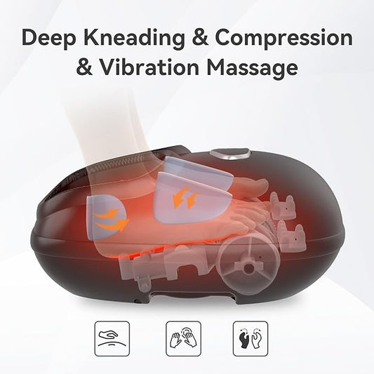 Snailax Shiatsu Foot Massager with Heat, Deep Kneading, Compression, Vibration, Feet Massager Machine for Plantar Fasciitis, Neuropathy, Foot Warmer Under Desk, Size 13, Gifts for Men, Women