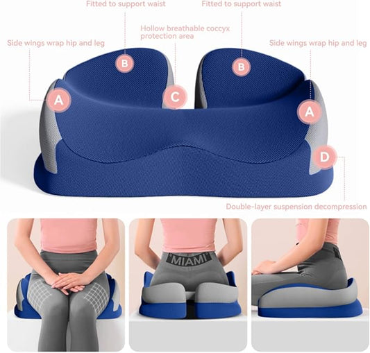 Seat Cushions for Office Chairs Wheelchair Cushion for Long Sitting Back Pain，Memory Foam Seat Car Computer Desk Chair Cushion，Coccyx Cushion for Tailbone Pain Relief Cushion Office Chair Butt Pillow