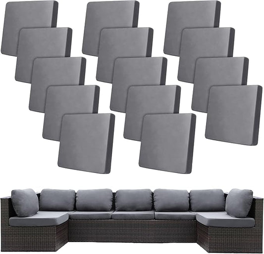 14Pcs Stretch Patio Cushion Covers,Outdoor Couch Covers Replacement,Outdoor Couch & Sofa Slipcovers,for Patio Furniture Cushion Covers,Washable Reusable Furniture Protector(Grey,Cover Only)