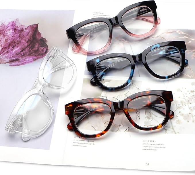 Progressive Multifocus Reading Glasses for Women Men Blue Light Blocking Computer No Line Multifocal Readers