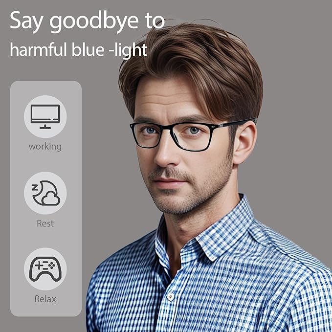 Kerecsen Blue Light Blocking Glasses for Women & Men - Anti Eyestrain Computer Glasses,UV Protection for Gaming/Reading
