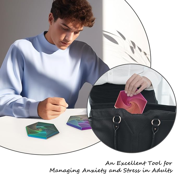 Fractal Fidget Hexagon, 3D Printed Hexagonal Toys,Hexagon Fidget Toy，Infinity Cube Fidget Toy 3D Printed Anxiety Toys for Stress Relief and Desk Fidgeting(5.75in)-C