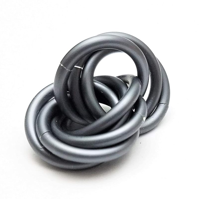 Möbii Fidget Ball (Solid Color): Quiet Mobius ADHD Anxiety Stim Stress Relief Toy Tool for Home Travel Office or Desk (Small, Half, Slate)