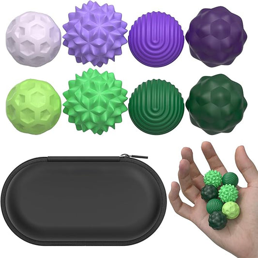 Magnetic Fidget Balls Toys for Adults&Teens, 8Pcs Silicone Sensory Stress Relief Toys with Autism, ADHD, Anxiety, Quiet Executive Desk Fidget Magnets Balls,Stocking Stuffers for Women Men Gifts