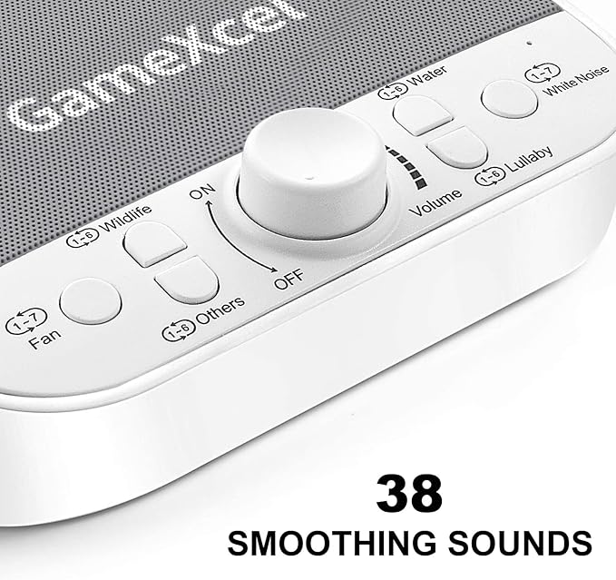 Portable Sound Machine, White Noise Machine with 38 Sounds & Dual Speakers, USB Charger, Timer & Memory - Magicteam Sleep Therapy, Noise & Sleep Machines for Baby, Kids, Adults Home Office Travel