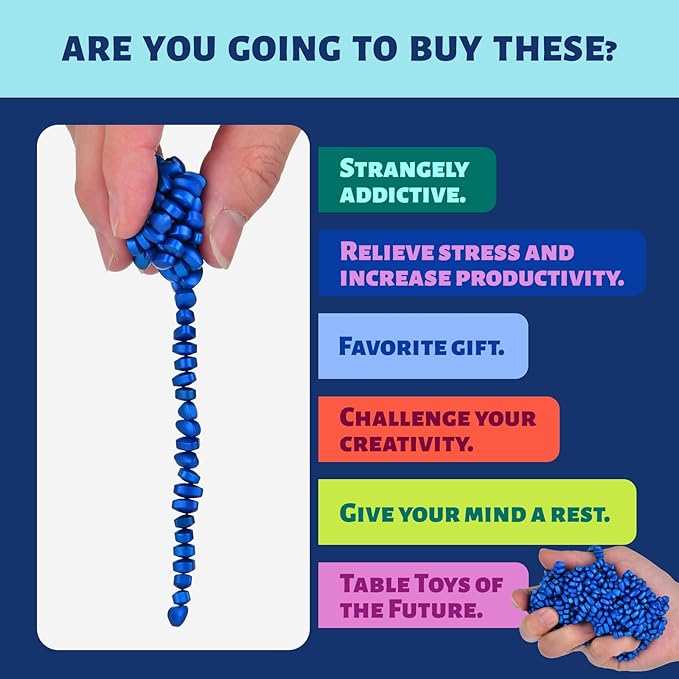 Magnetic Putty Rocks, Blue More Than 600 Weak Magnetic Smooth Ferrite Pebbles, Desk Toys and Time-Killer for Adults