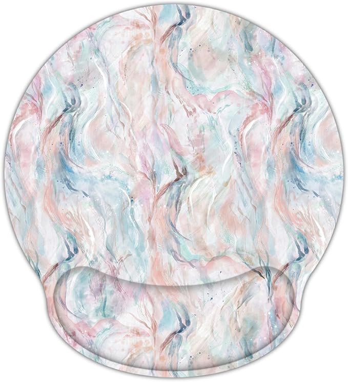 RICHEN Ergonomic Mouse Pad with Wrist Support,Non-Slip Rubber Base for Computer Laptop & Mac,Lightweight Rest for Home,Office & Travel (Pigment Ripple)