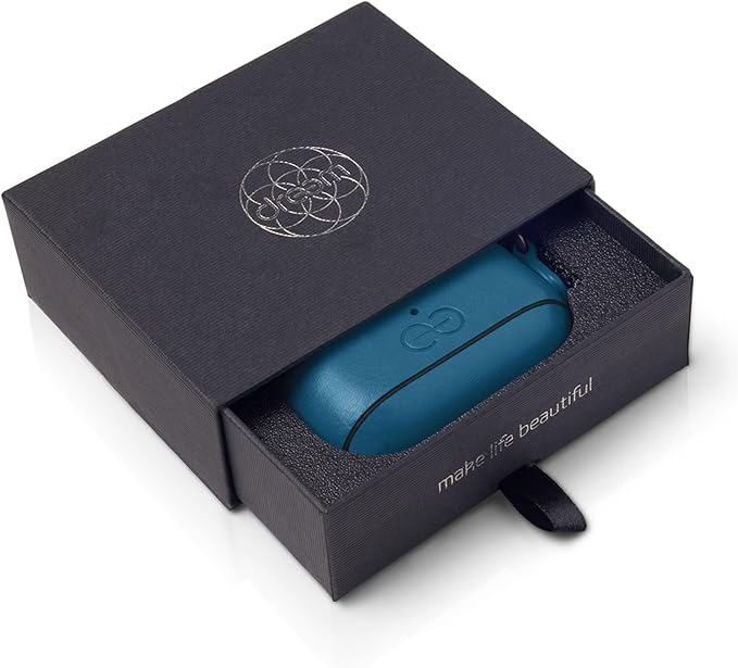 Dreem Om Case Cover with Keychain Clip Compatible with AirPods Pro 2/Pro, Protective One-Piece Hard Shell, Luxury Vegan Leather AirPod Pro Case 2nd/1st Generation with Separate Clip [Slate]