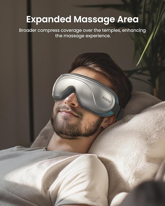 RENPHO Eyeris 2 Eye Massager with Heat and Cooling, Birthday Gifts for Mom Dad Women Men Heated Eye Mask for Reduce Strain Improve Sleep