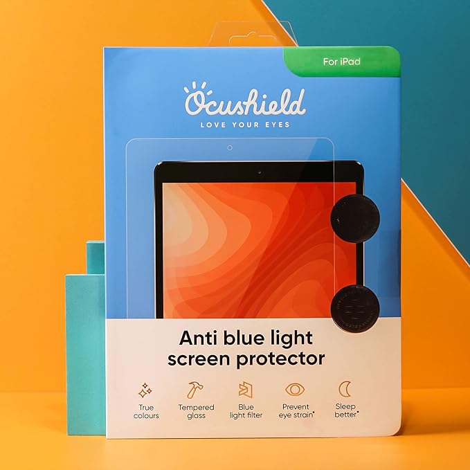 Ocushield Anti Blue Light Screen Protector for Apple iPad Pro 12.9" (2018-2022) - Blue Light Filter for iPad - Eye Protection - Accredited Medical Device - Anti-Glare