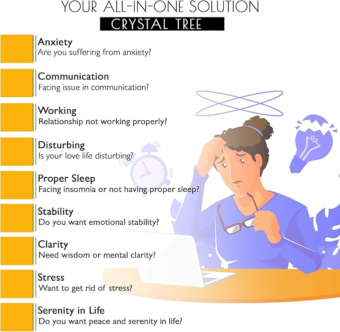 FASHIONZAADI Citrine Crystal, Reiki Tree, Artificial Tree, Citrine Stone, Spiritual Decor, Living Room Decor, Money Tree, Meditation Gifts, Citrine Crystal