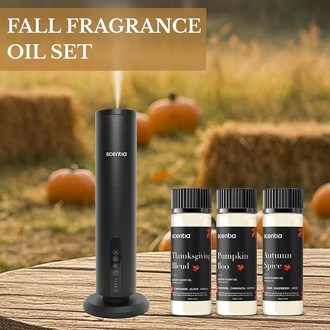 Fall Essential Oils for Diffuser with 3 Cozy Scents: Autumn Spice, Thanksgiving Blend & Pumpkin Boo - 20ml Aromatherapy Oils for Home, Candles & DIY - Perfect Fall Gift