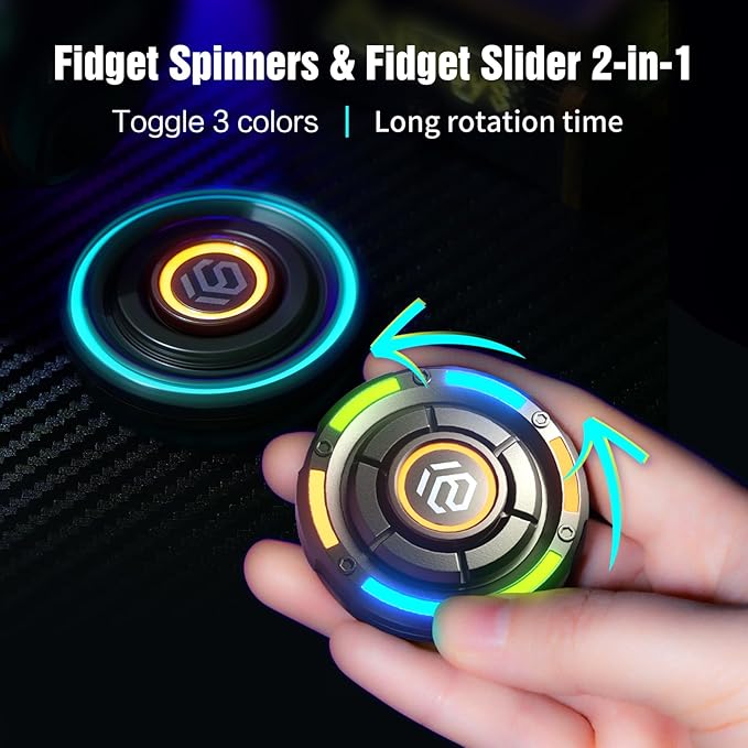 INNÔPLUS Fidget Spinner, Fidget Toys Adults, Fidget Toys for 12 Years Up, ADHD Toys Stress Relief Gifts Cool Gadgets, Stocking Stuffers for Adults Men Teens