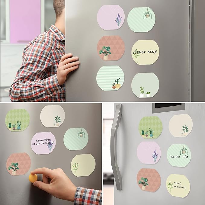 8 Pcs Plant Theme Cute Fishbowl Note Pad Color Sticky Funny Note Pad List Stylish Practical Cute Notepads for Office Home Supplies, 50 Sheets Per Piece(Plant)