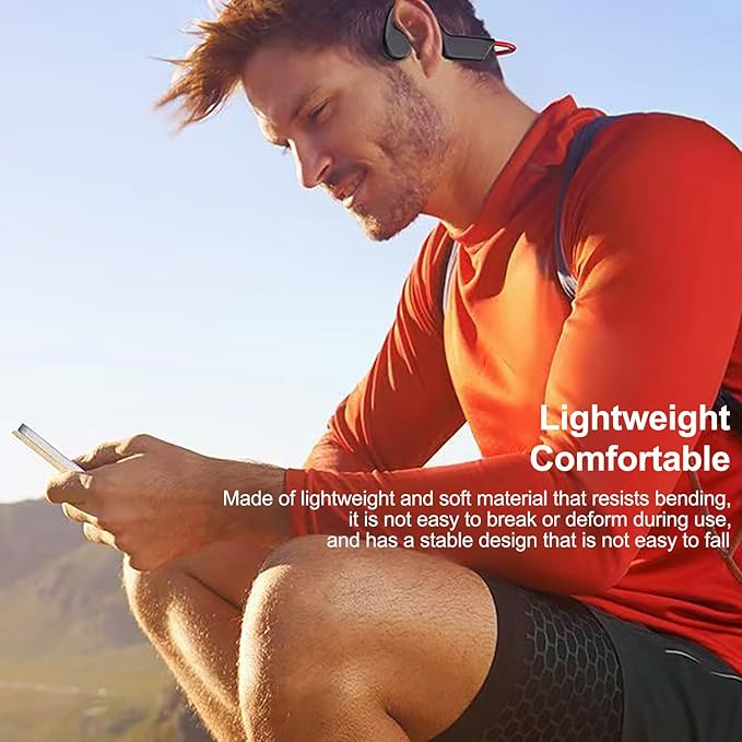 Bone Conduction Headphones Sports Headset Open-Ear Bluetooth 5.4 Wireless Swimming Earphones with Built-in Mic 32G Memory Magnetic Charging IPX8 Waterproof for Workout Running Cycling (Pure Black)