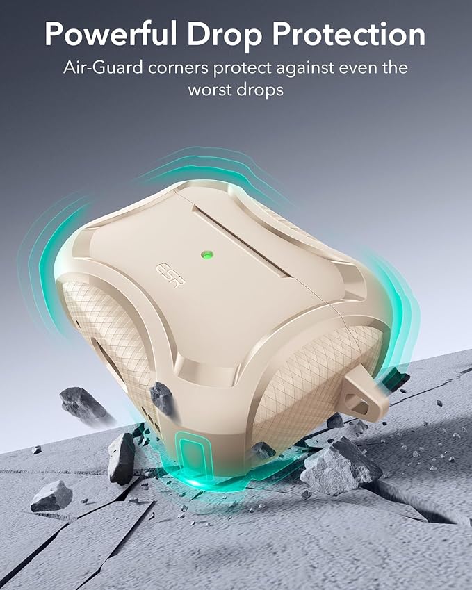 ESR for AirPods Pro 2nd Generation Case, Compatible with Airpods Pro Case 2nd/1st Gen (2023/2022/2019), Compatible with MagSafe, Powerful Drop Protection, Magnetic Lid, Desert Titanium