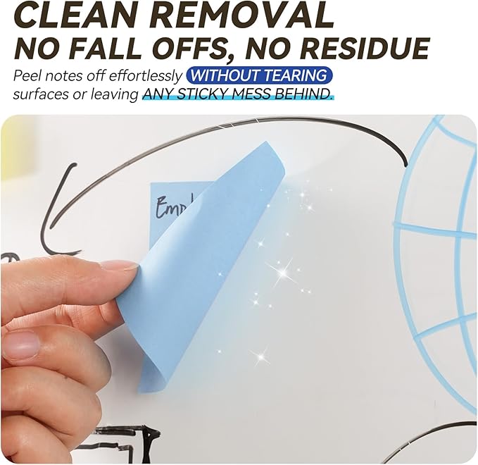 Sticky Notes 3x3in + 2x1.5in Small Sticky Note, 12 Pack 6 Colors Self-Sticky Note Pads | Sticks Strong & Removes Clean | Recycled Paper Cute Sticky Notes to School Supplies, Office Products