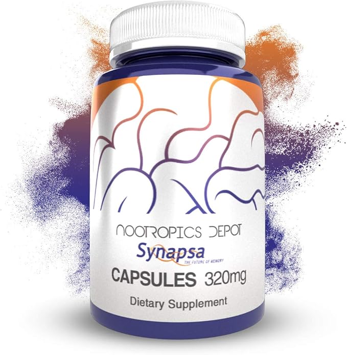 Nootropics Depot Synapsa Bacopa Monnieri Capsules | 320mg | 180 Count | Whole Plant Extract | Ayurvedic Herb | Adaptogen Supplement | to Enhance Learning, Memory and Mental Performance