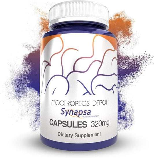 Nootropics Depot Synapsa Bacopa Monnieri Capsules | 320mg | 60 Count | Whole Plant Extract | Ayurveda Supplement | Adaptogen Herb | to Enhance Learning, Memory & Mental Performance