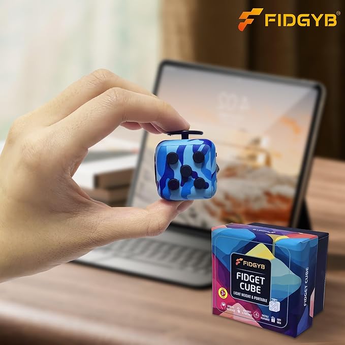 2PCS Cube Fidget Stress Relief Toy for Adults & Kids, Smooth, Quiet Sensory Toy for Anxiety, Focus & ADHD Idea[Camo+WG][2PCS]