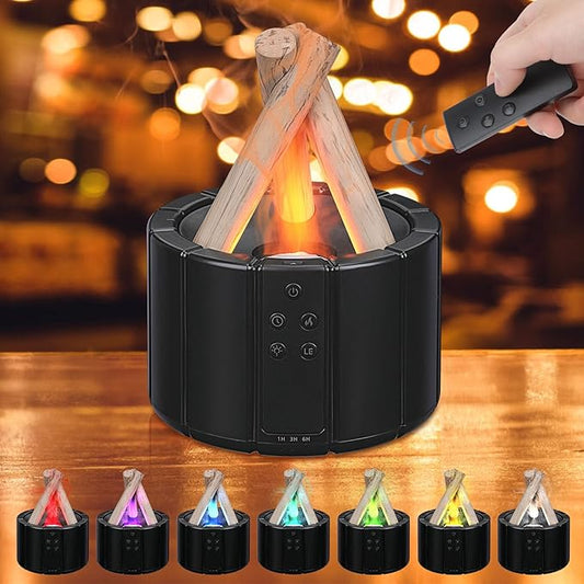 Campfire Flame Essential Oil Diffuser, Doyosh 7 Colors Bonfire Aromatherapy Diffuser Humidifier, 250ml Cool Mist Humidifier, Scent Aroma Diffuser with Remote, Timer, Auto-Off Function for Home, Office