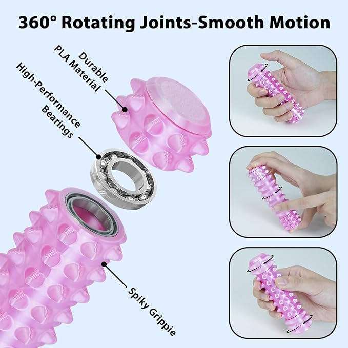 Little Pain Stim Ouchies Fidget Toys for Adults,3D Printed Spiky Pain Stim, Sensory Fidget for Stress & Anxiety Relief, ADHD, Autism,Office Desk Toys, Gifts for Men & Friends (Pink)