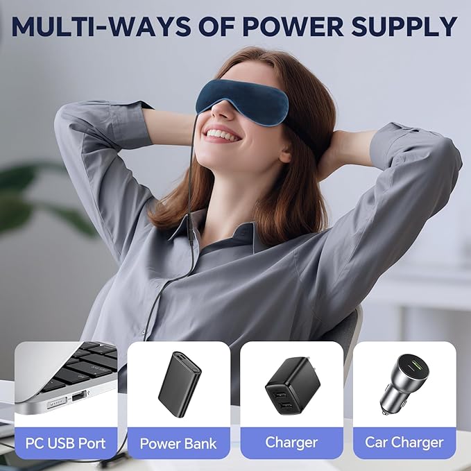 Heated Eye Mask for Dry Eyes, 20-Temp & 5-99 Min Therapy for MGD, Blepharitis Relief, Precision Steam Compress with Flaxseed