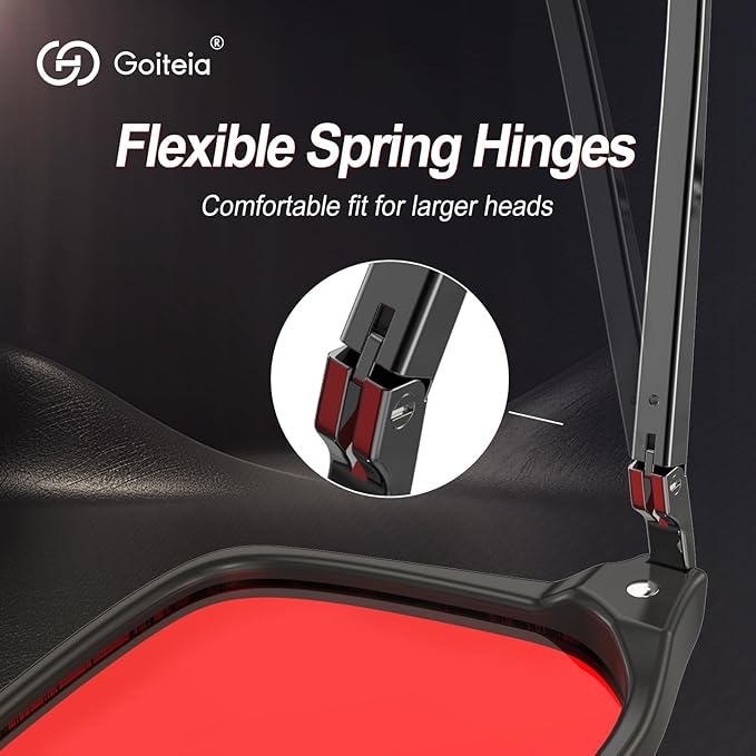 Goiteia Red Light Glasses for Sleep, Dual AR Coatings, Retro 70s Red Glasses Blue & Green Light Blocking for Better Sleep