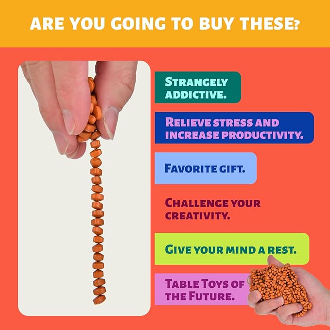 Magnetic Putty Rocks, Orange More Than 600 Weak Magnetic Smooth Ferrite Pebbles, Magnet Rock Desk Toys and Time-Killer for Adults