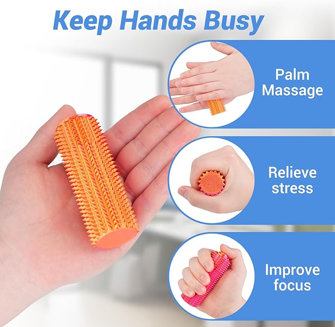 Little Ouchies Fidget Toy, Spike Roller Toy, Adults Pain stim Fidget Toy, Sensory Toy for Anxiety Relief Skin Picking, Press and Rotate Adults Spiky Sensory Toys, Portable ADHD Toys, Novelty Gifts