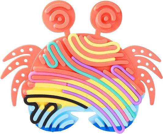 1Pcs Crabs Sensory Activity Board, Fidget Sensory Toys for Kids Adults, Duble Sided Design Busy Board for Fine Motor Skill, Calm Down Fidget Toy for Stress Relief, Calming, Focus, ADHD and Autism