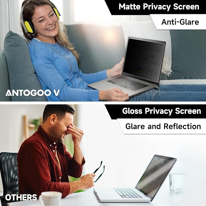 17.3 Inch 1920x1080 Laptop Privacy Screen Filter, Anti Blue Light Glare & Anti Scratch Computer Privacy Shield for 17.3" with 16:9 Aspect Ratio Laptop