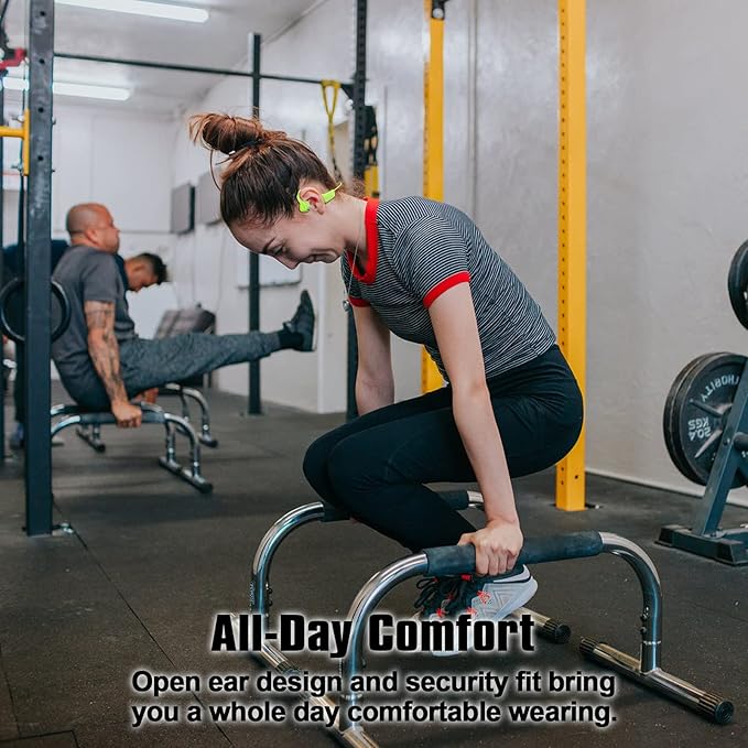 Bone Conduction Headphones Bluetooth Wireless Open Ear Headset Multipoint Connection Waterproof Sports Headphones for Workouts Running Walking Cycling Fitness Fishing Yoga