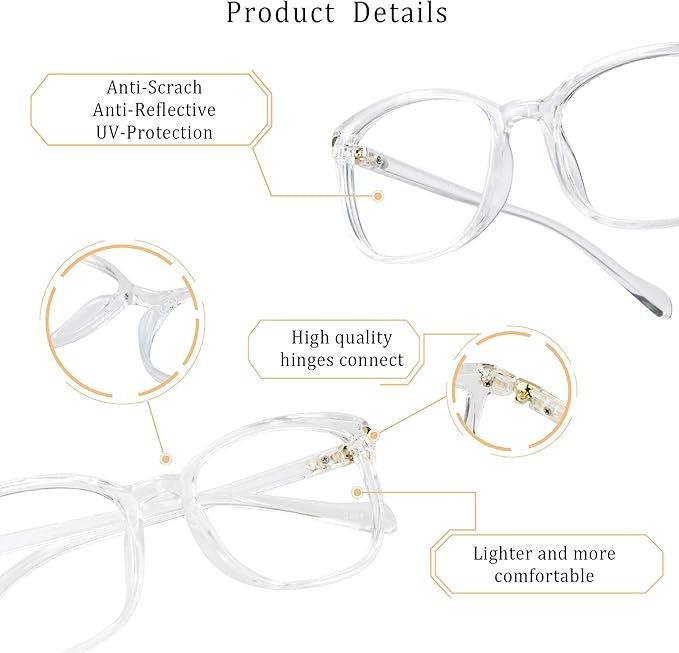 LifeArt Blue Light Blocking Glasses, Anti Eyestrain, Computer Reading Glasses,TV Glasses for Men and Women