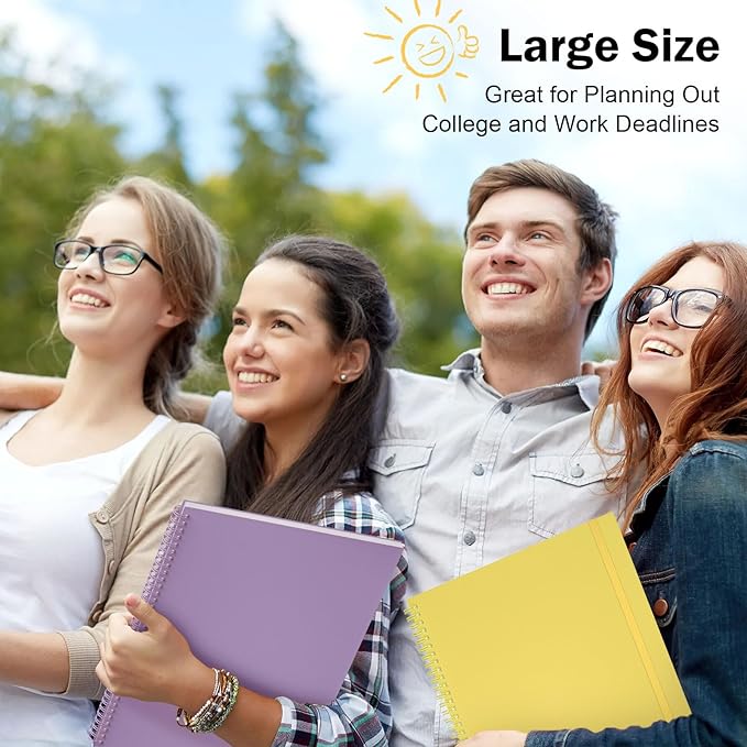 Planner Undated, Asten Daily Planner Agenda with To Do List, Hourly Planner for Women and Men, Spiral Appointment Book Planner Notebook with Elastic Closure, Day Planner for ADHD 8.5" x 11" (Purple)