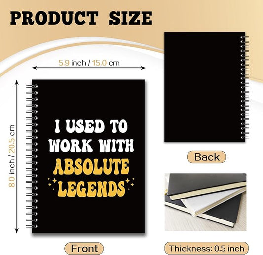 YAZMEEN Coworker Blank Spiral Notebook（160 Pages） I Used to Work with Absolute Legends Hardcover Sketchbook Coworker Leaving Gift Funny Gag Gift Notebook for Women Men Colleague Boss Leader Manager
