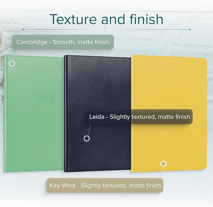 Harbor Desk Weekly Monthly Planner 2025-2026 - Calendar Planner and Notebook, Durable Faux Leather, 192 Pages, Softcover & Book Bound - Cambridge Jade - 8x5.5"