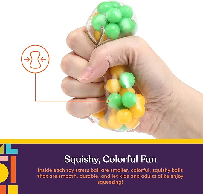 Special Supplies Sensory Squishy Stress Balls, Squeeze, Color Sensory Toy - Relieve Tension, Stress - Home, Travel and Office Use - Fun for Kids and Adults (6 Pack-Style#1)