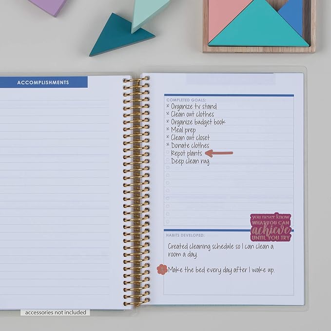 Erin Condren Coiled A5 Planner - Goal Setting, Featuring Goal-setting Tips and Advice, Goal-tracking Spreads, To-do Lists for Action Steps, and More. Boost Productivity