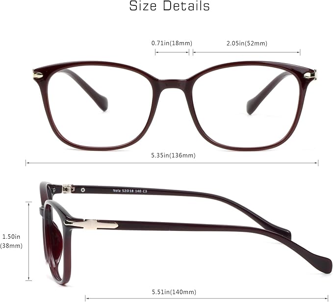 VisionGlobal Blue Light Blocking Glasses for Women/Men, Anti Eyestrain, Computer Reading, TV Glasses, Stylish Square Frame, Anti Glare(Red,+6.00 Magnification)