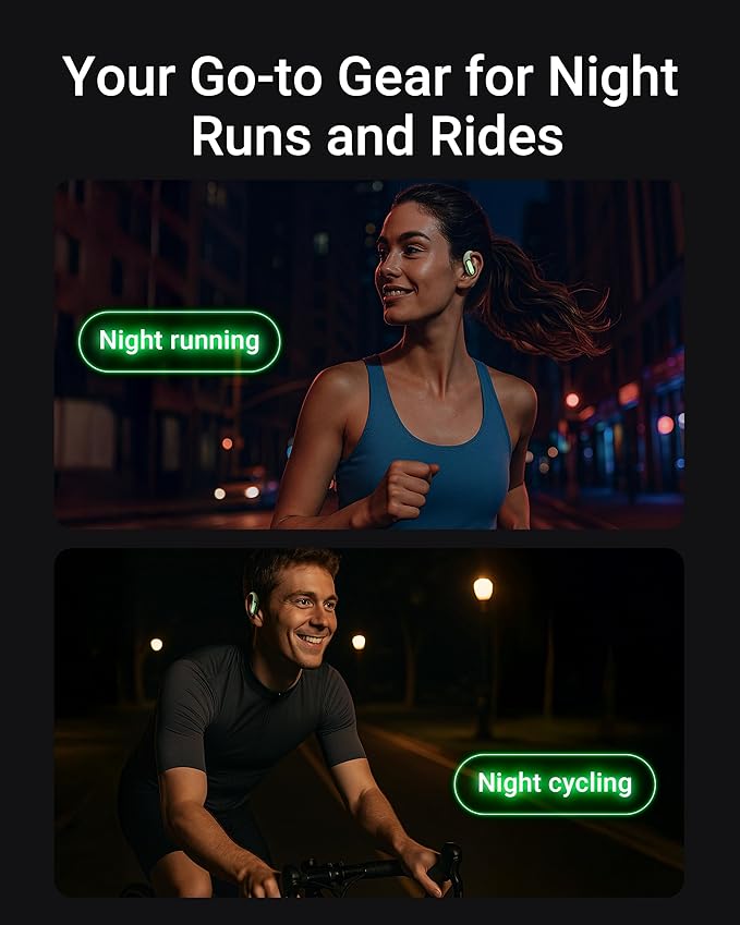 ACEFAST AceFit Pro Open-Ear Headphones, Night Safety Mode for Sports, Powerful Bass, 7.6g Ultra-Comfort, Bluetooth 5.4, 30H Playtime with Digital Display, IP54 Sports Earbuds for Running & Workouts