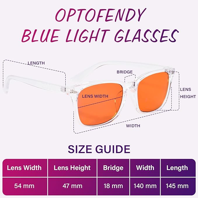 OPTOFENDY Blue Light Glasses for Men Women, Gaming Glasses for Computer, TV, Phone with Anti Fatigue, Eyestrain & UV Glare