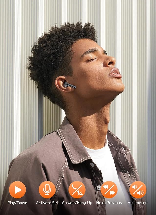 Wireless Earbuds, ANC/ENC Noise Cancelling Ear Buds with Smart Touchscreen Case, 48H Playtime for Sports & Working, Bass Stereo Sound, Bluetooth 5.4 Headphones for iPhone/Android