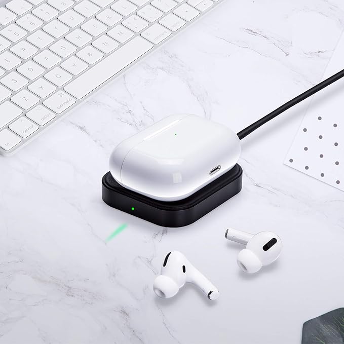 for Airpod Charger, Designed Wireless Charger for Airpods 4(ANC)/3rd/2nd Gen, for New AirPod Pro 3 (2025)/ 2nd Gen, Wireless Earbuds, Slim & Compact for Travel Home Office, (Black)
