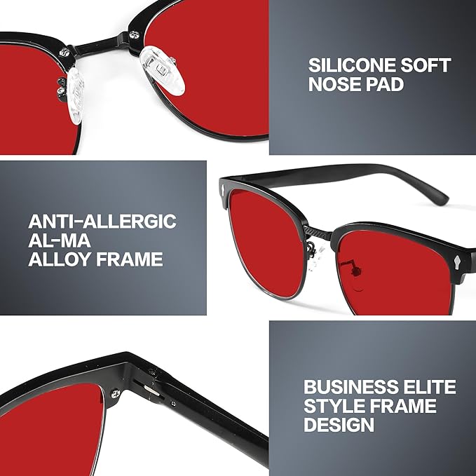 BIRCEN Blue Light Blocking Glasses: Al-Mg Metal Bluelight Computer Clear Glasses for Men Women Anti Eyestrain Office Home