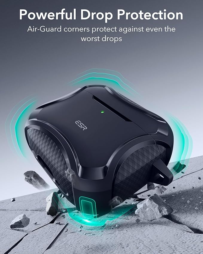 ESR for AirPods 4 Case, Compatible with AirPods 4th Generation Case (2024), Compatible with MagSafe, Powerful Drop Protection, Magnetic Lid, Cyber Series, Blue