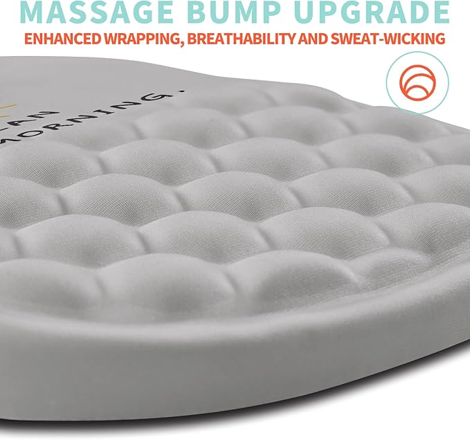 Ergonomic Mouse Pad Wrist Support with Memory Foam Massage Bulge, Carpal Tunnel Pain Relief Mousepad Wrist Rest for Mouse(12x8 inch, Good Morning)